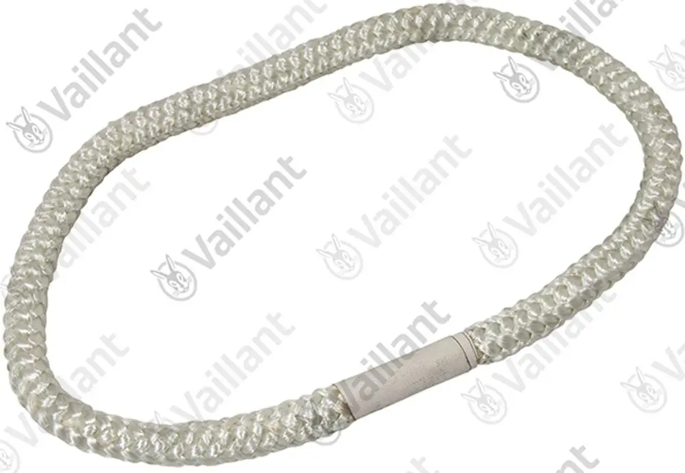 Vaillant-Dichtung aus geflochtenem Material, kreisförmig mit einem silbernen Bereich in der Mitte.